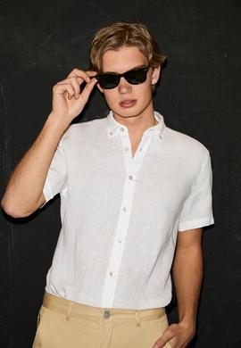 Erkek Beyaz Kısa Kollu Gömlek - 50321257005