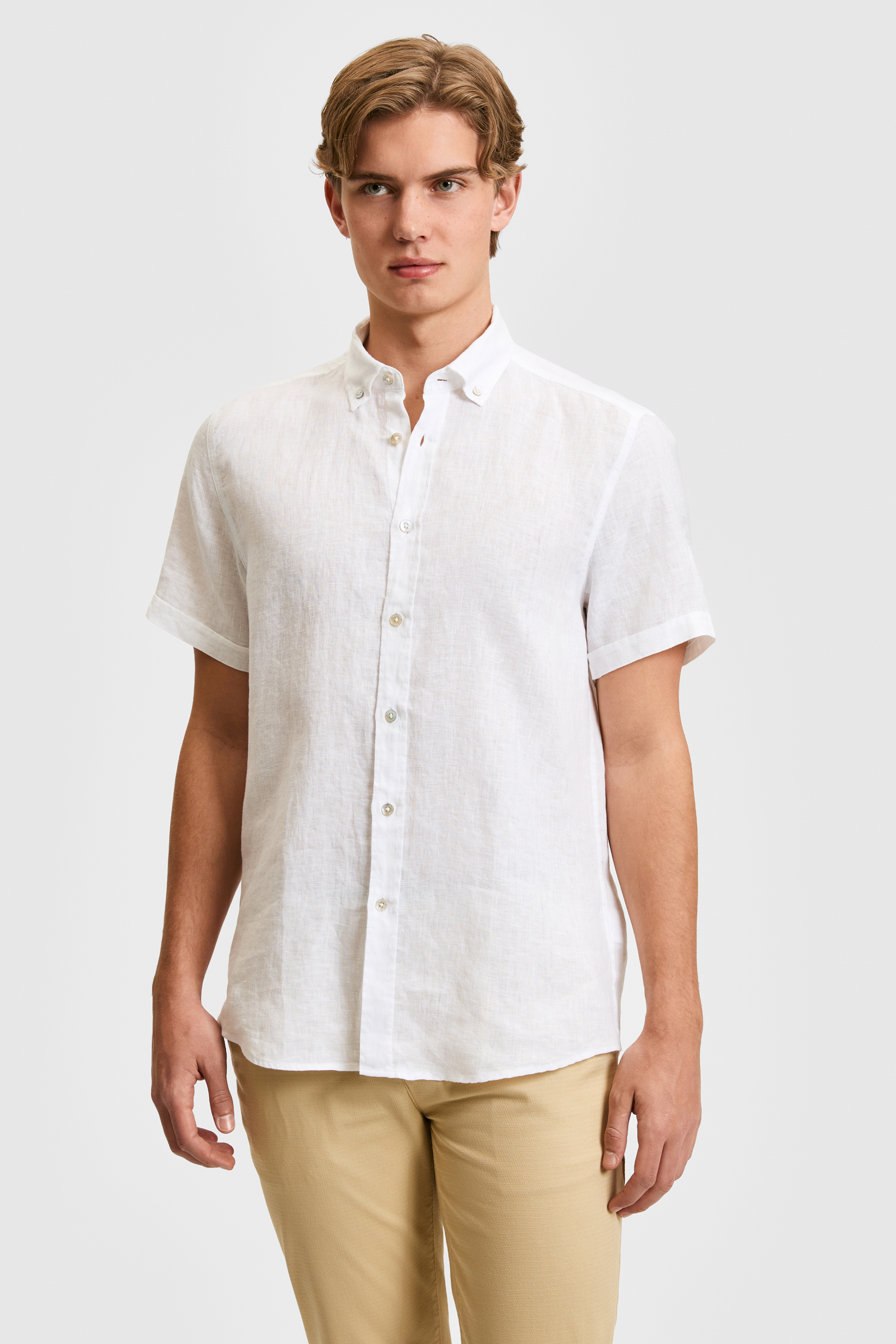 Erkek Beyaz Kısa Kollu Gömlek - 50321257005