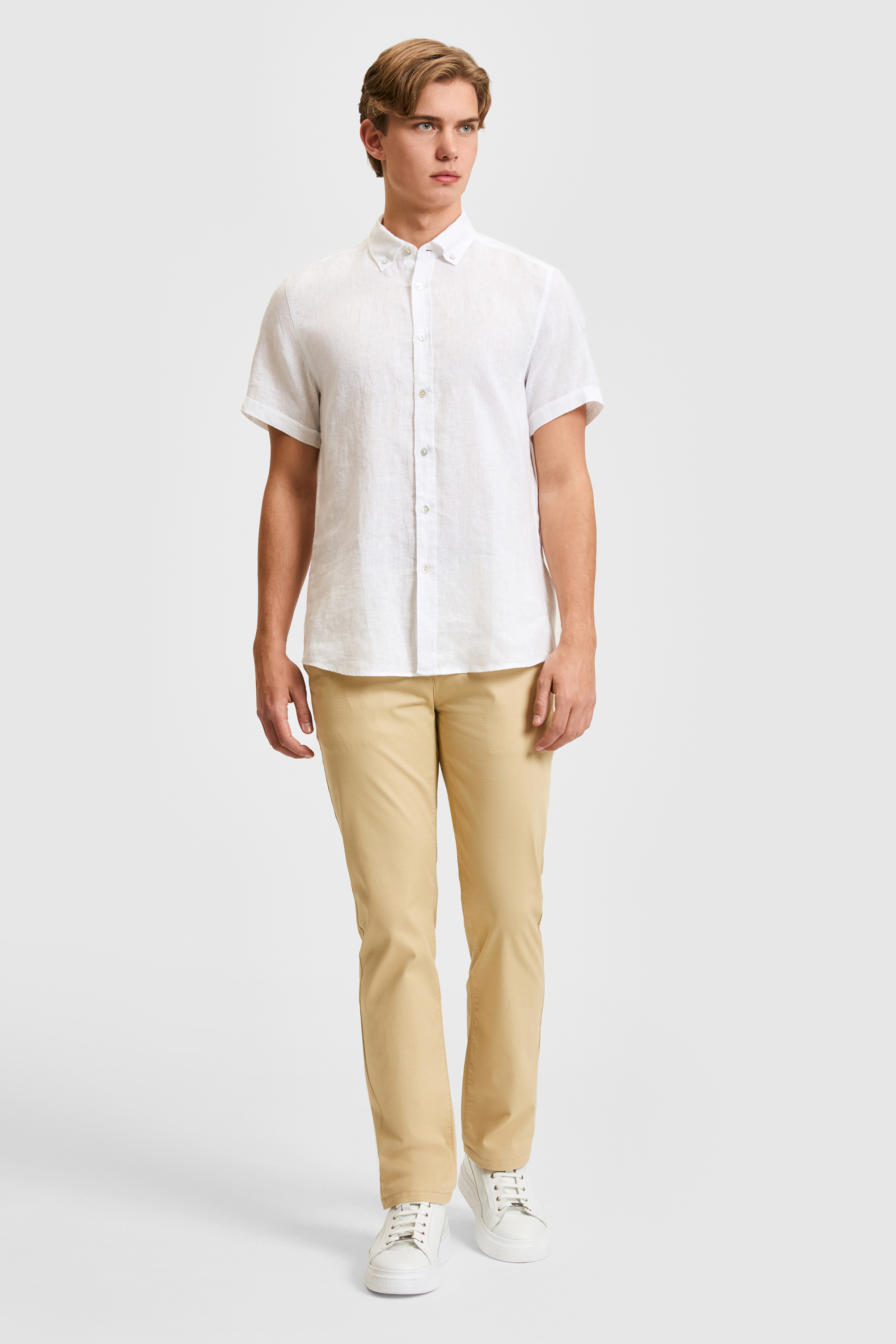 Erkek Beyaz Kısa Kollu Gömlek - 50321257005