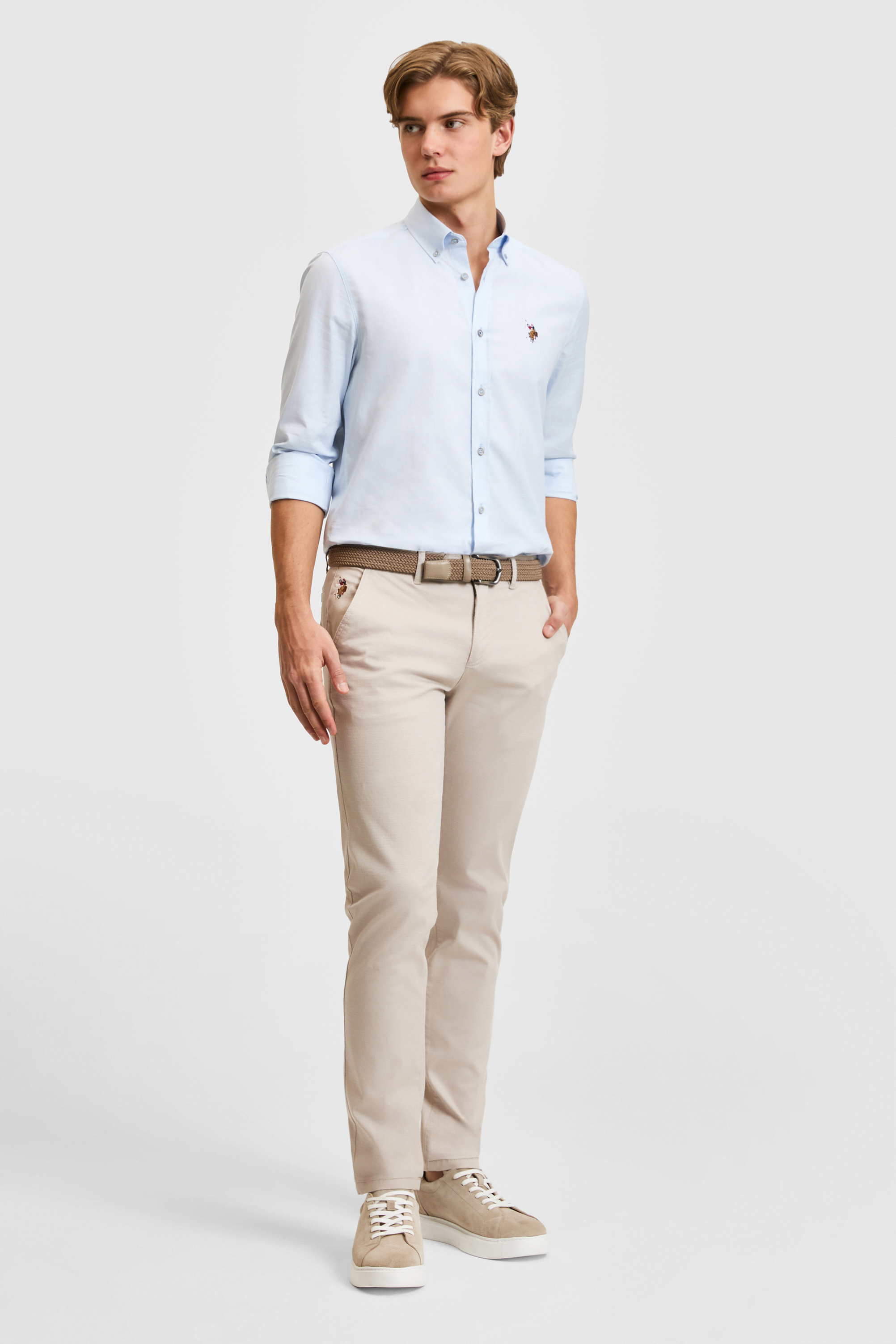 Erkek Açık Mavi Uzun Kollu Basic Gömlek - 50322161002