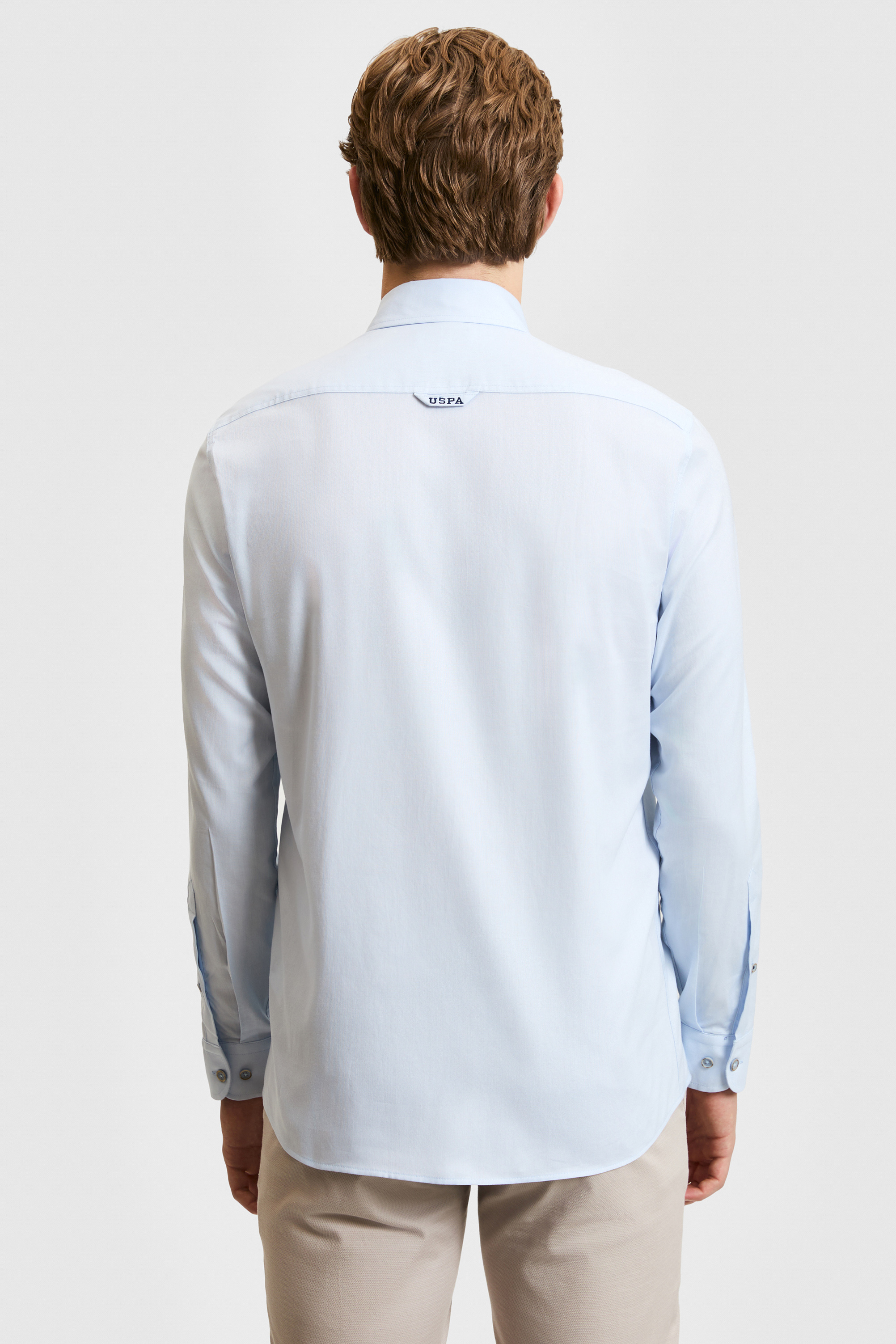 Erkek Açık Mavi Uzun Kollu Basic Gömlek - 50322161002