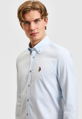 Erkek Açık Mavi Uzun Kollu Basic Gömlek - 50322161002