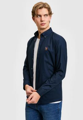 Erkek Lacivert Uzun Kollu Basic Gömlek - 50322161033