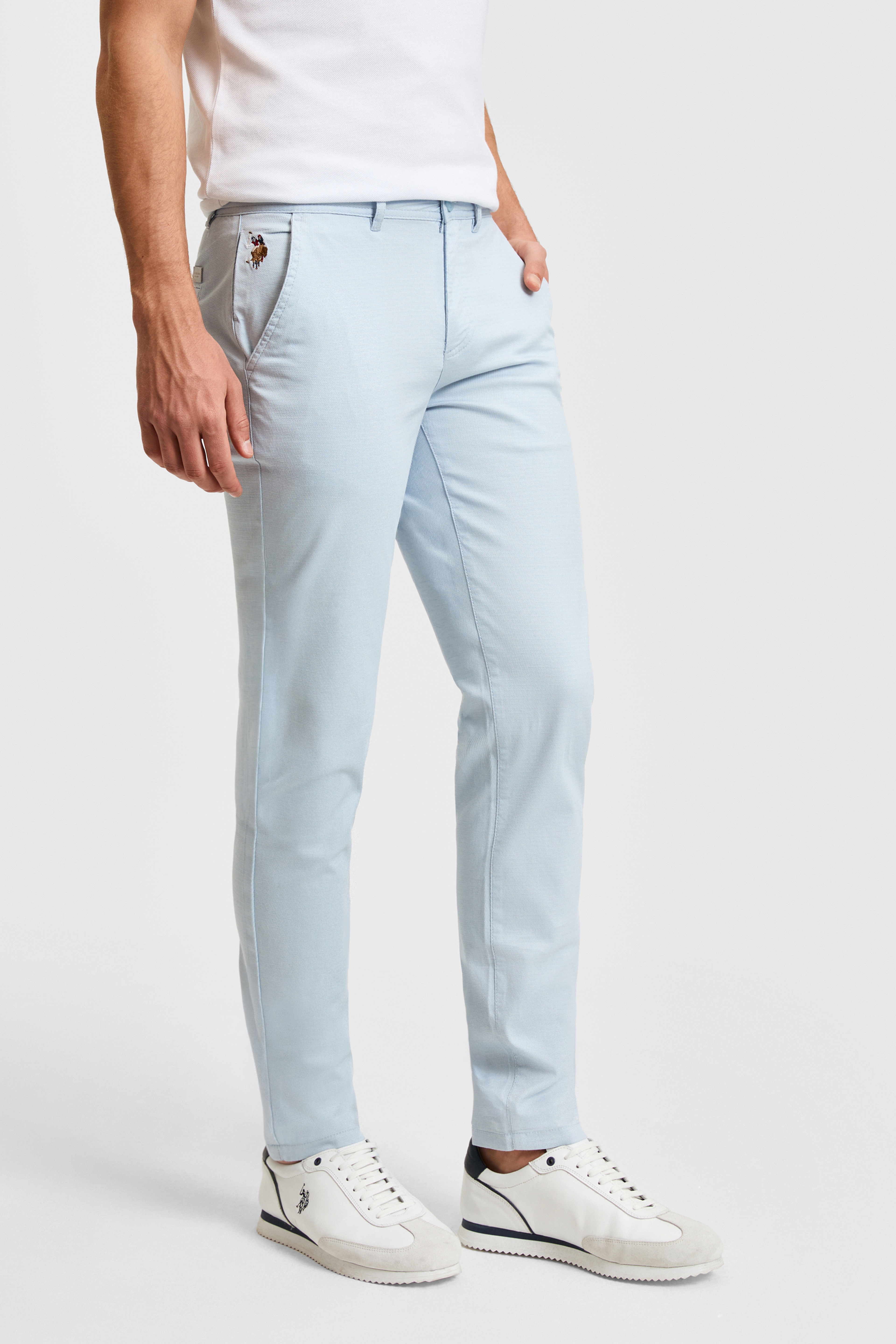 Erkek Açık Mavi Kanvas / Chino Pantolon
