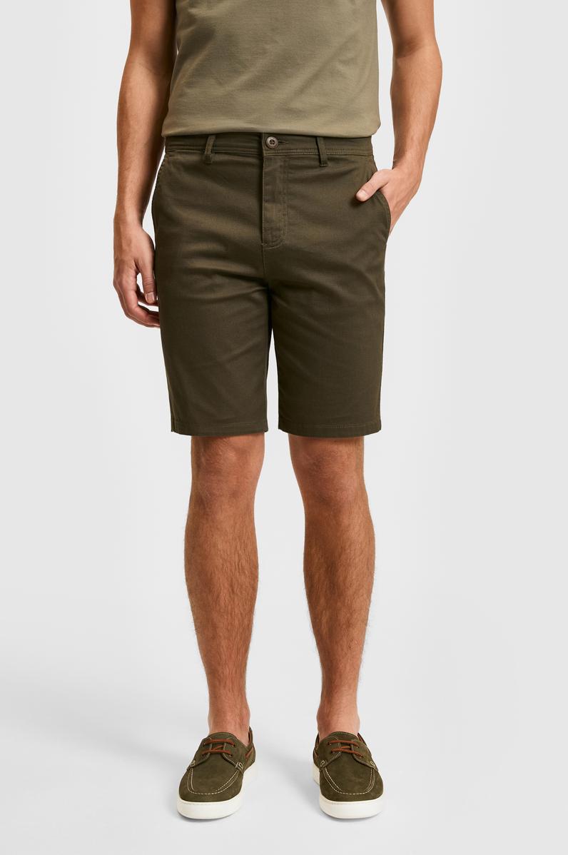 Erkek Koyu Haki Dokuma Şort
