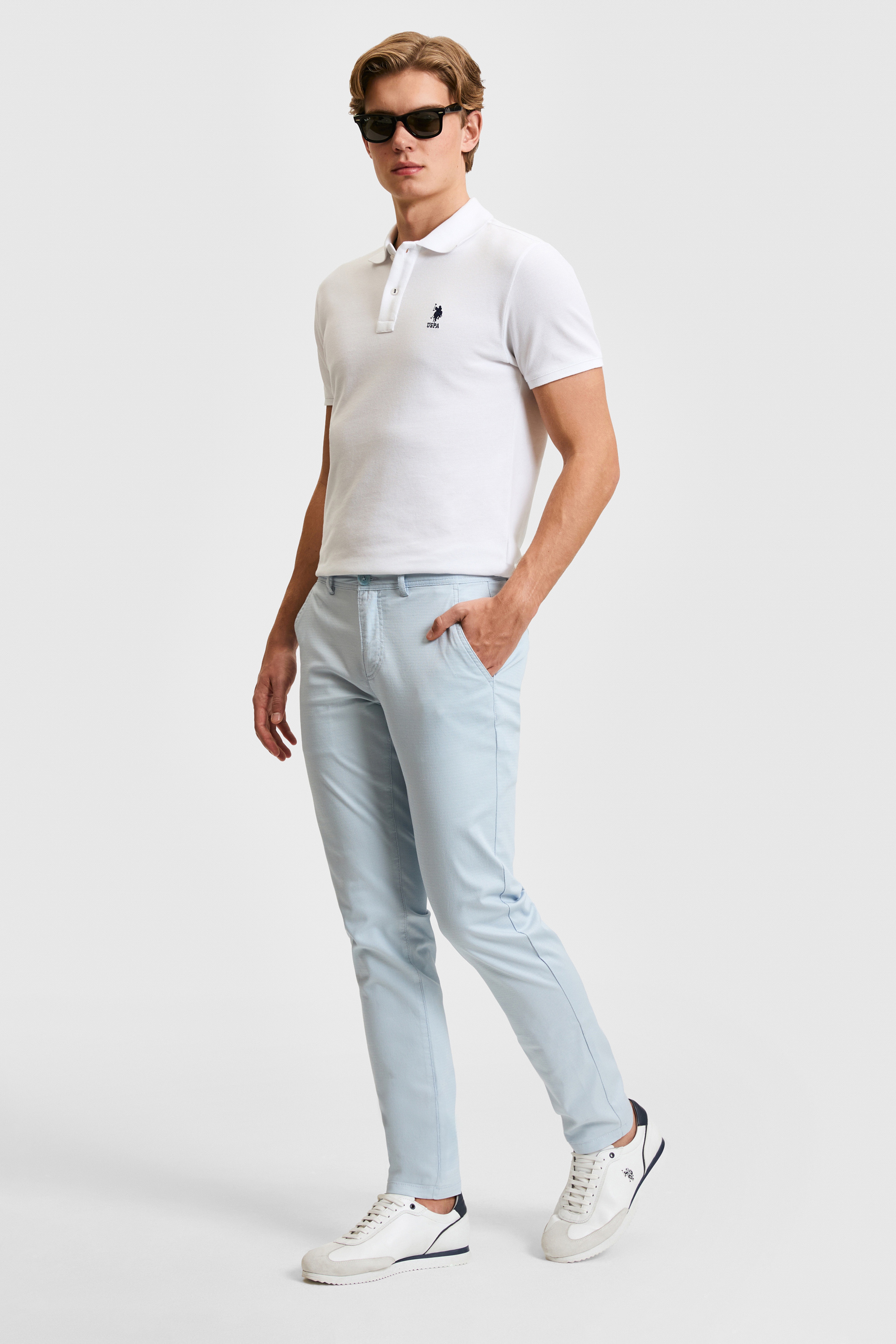 Erkek Açık Mavi Kanvas / Chino Pantolon