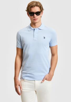 Erkek Açık Mavi Basic Tişört - 50322347298