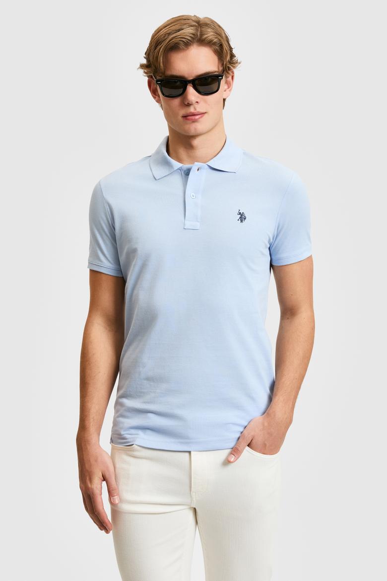 Erkek Açık Mavi Basic Tişört