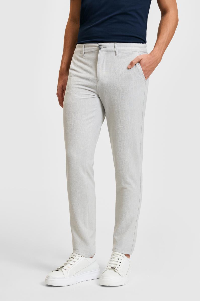 Erkek Açık Gri Kanvas Pantolon