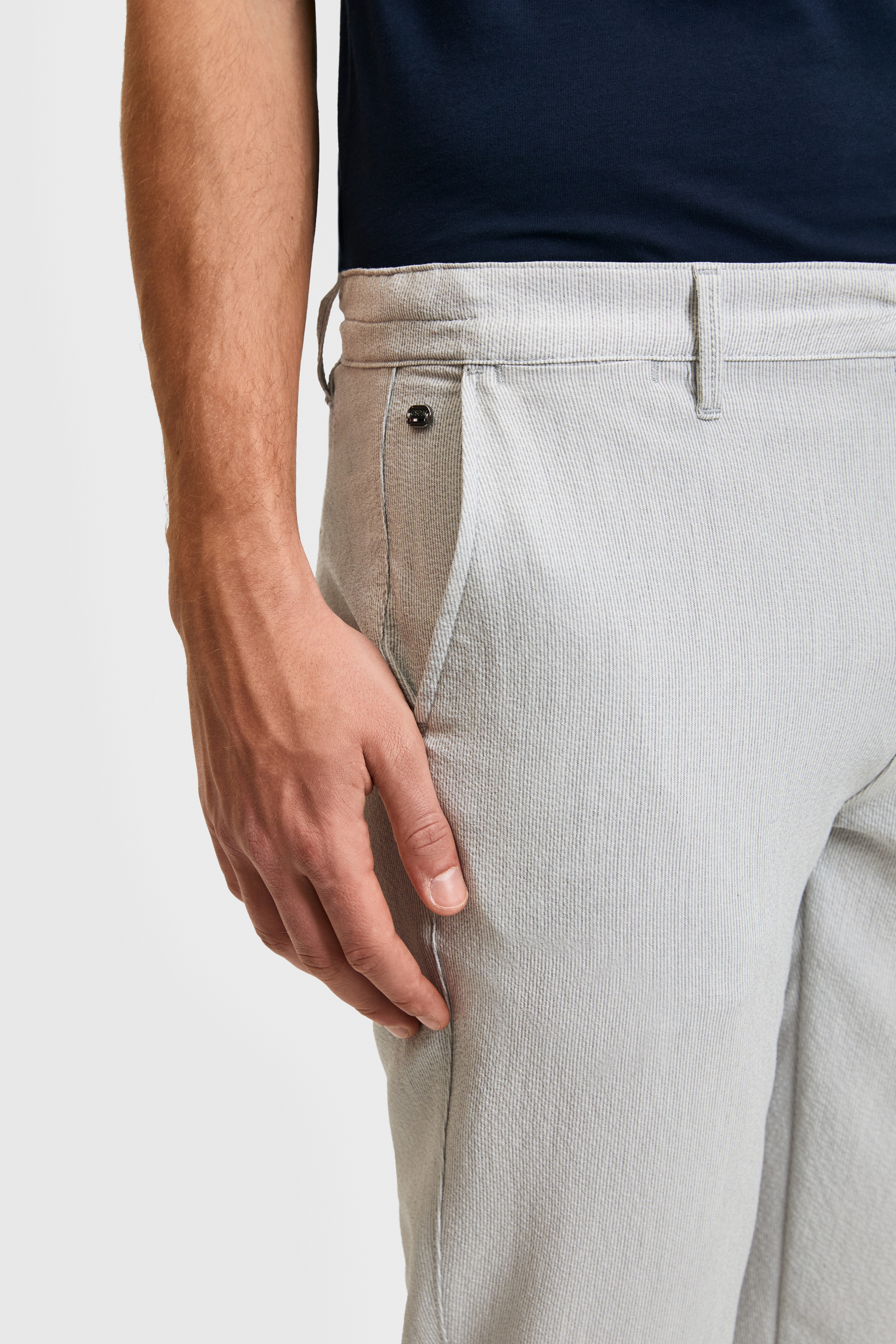 Erkek Açık Gri Kanvas Pantolon - Image 5