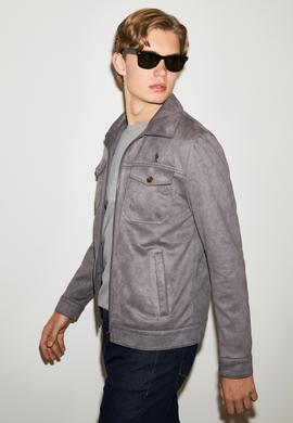 Erkek Antrasit Deri Ceket - 50324607015
