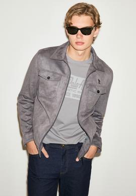 Erkek Antrasit Deri Ceket - 50324607015