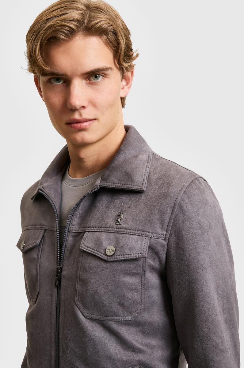 Erkek Antrasit Deri Ceket