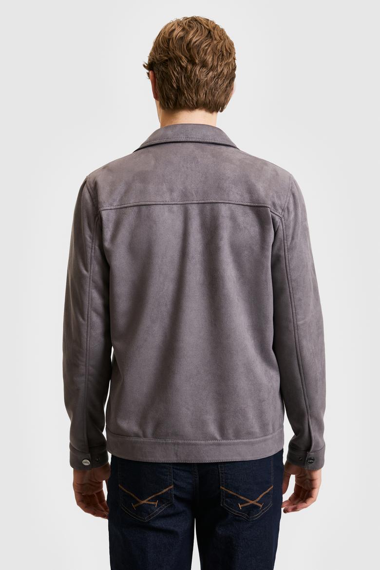 Erkek Antrasit Deri Ceket - 50324607015