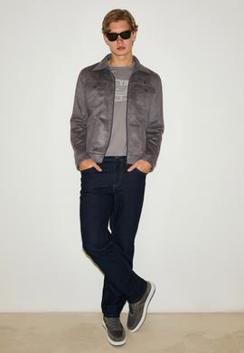 Erkek Antrasit Deri Ceket - 50324607015