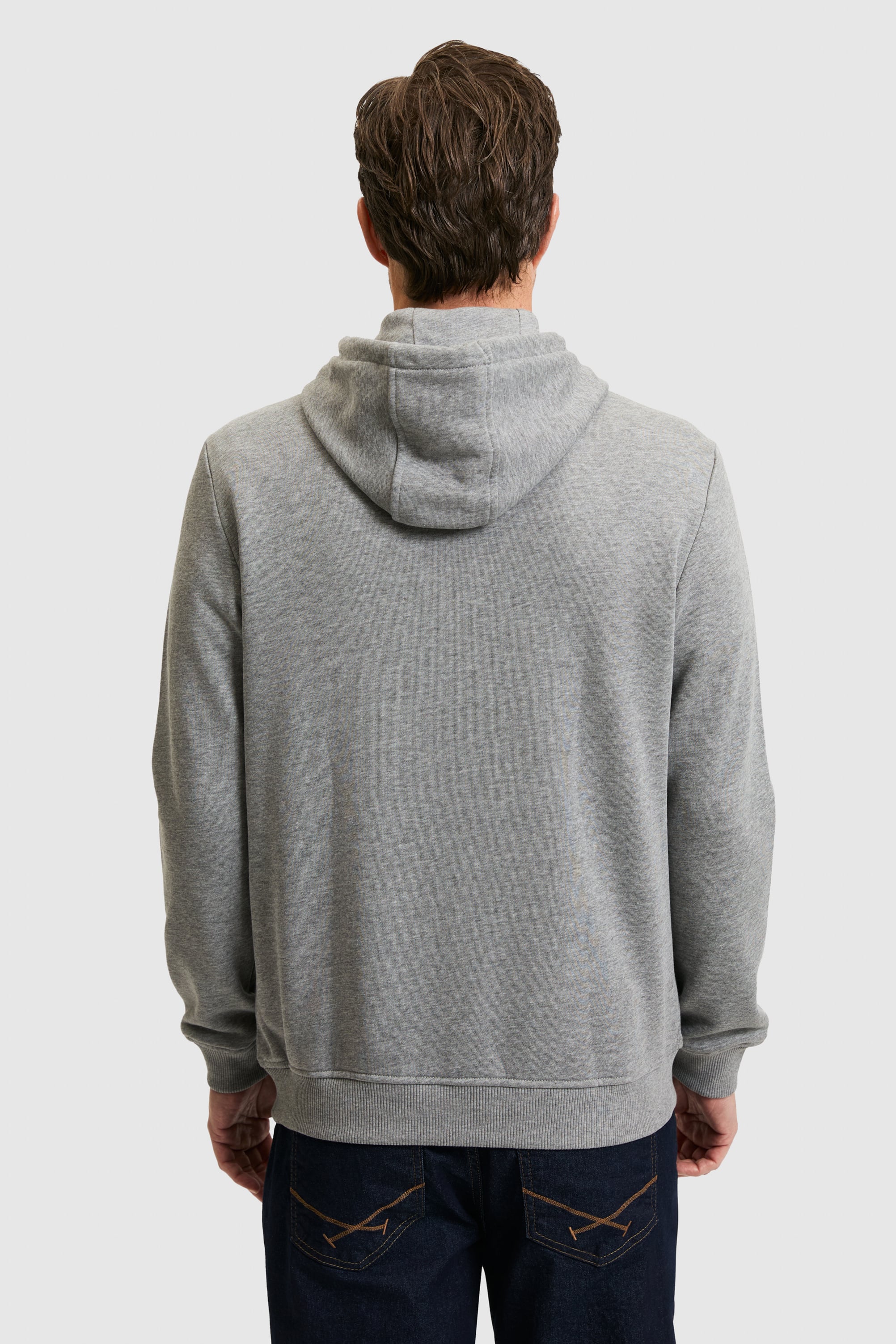 Erkek Gri Melanj Basic Sweatshirt