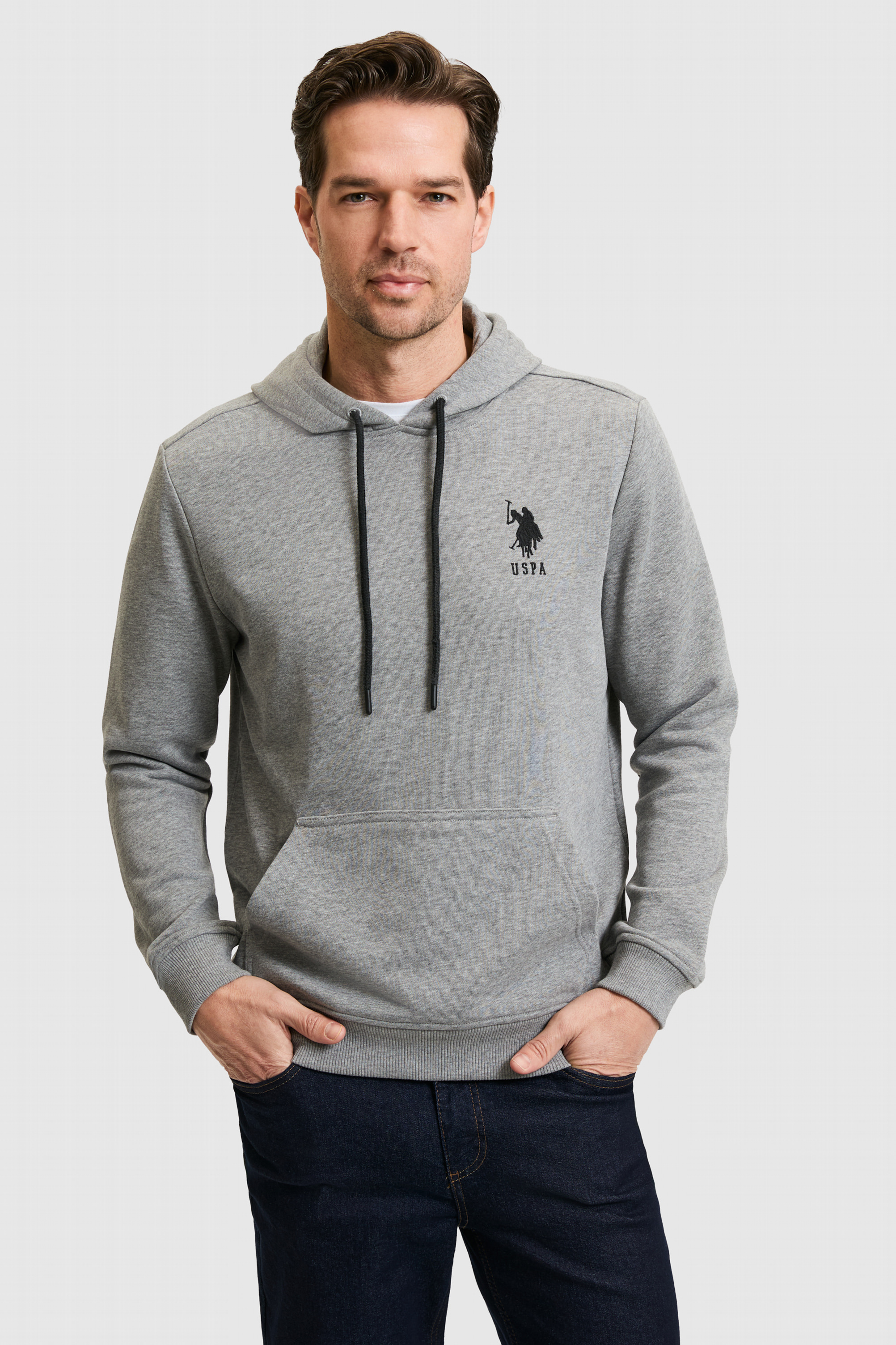 Erkek Gri Melanj Basic Sweatshirt