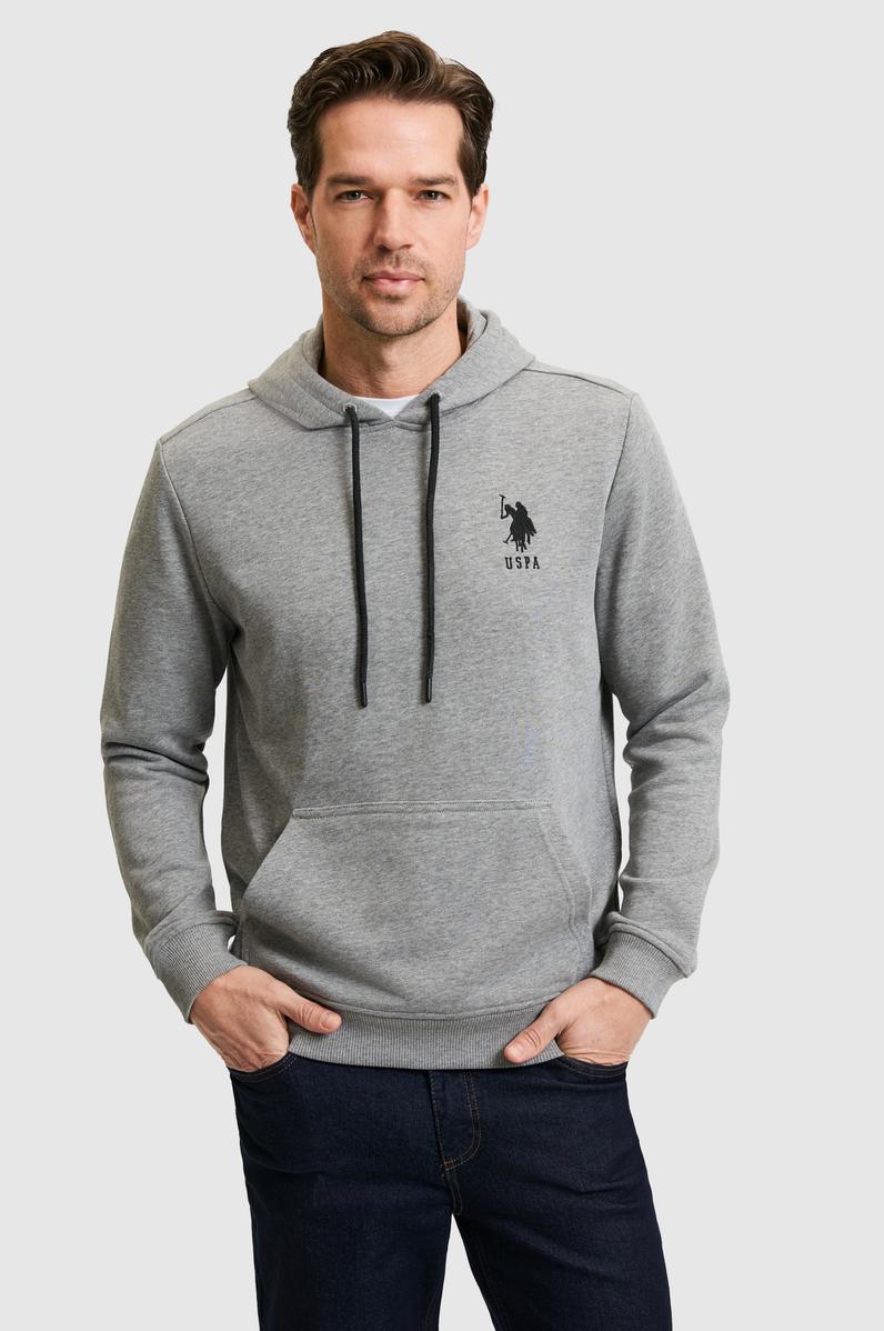 Erkek Gri Melanj Basic Sweatshirt