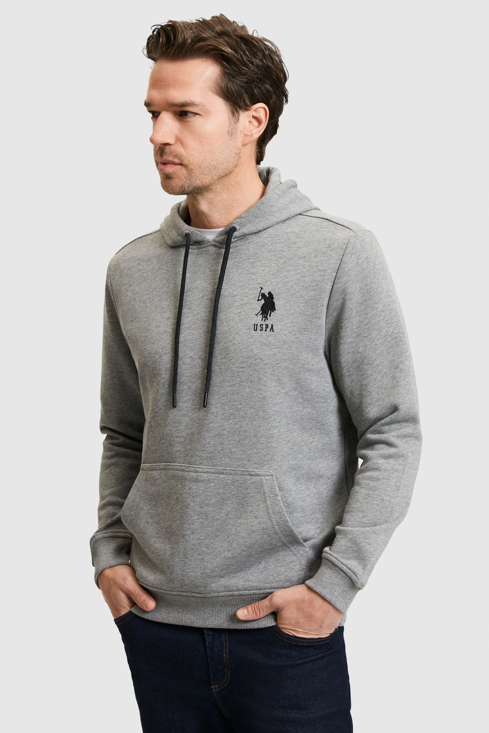 Erkek Gri Melanj Basic Sweatshirt - Image 3