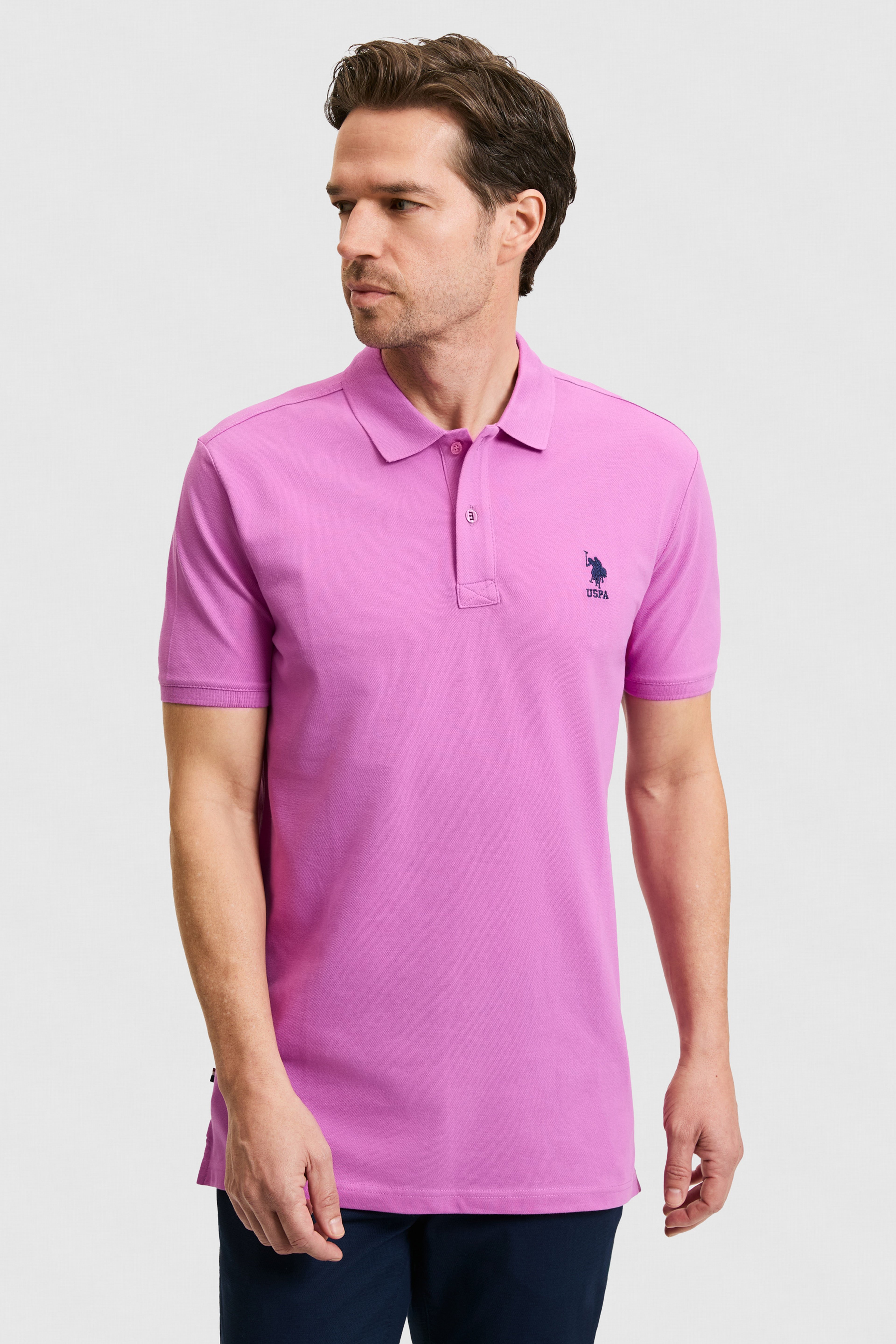 Erkek Menekşe Basic Polo Yaka Tişört