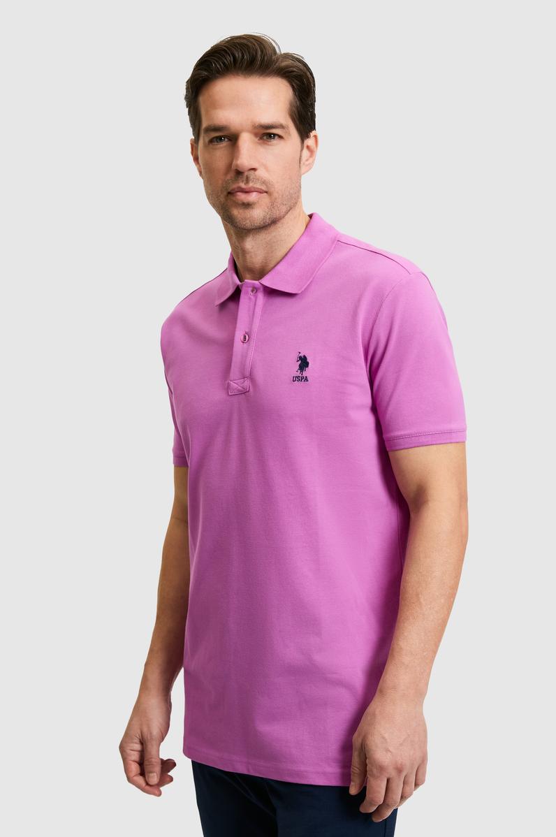 Erkek Menekşe Basic Polo Yaka Tişört