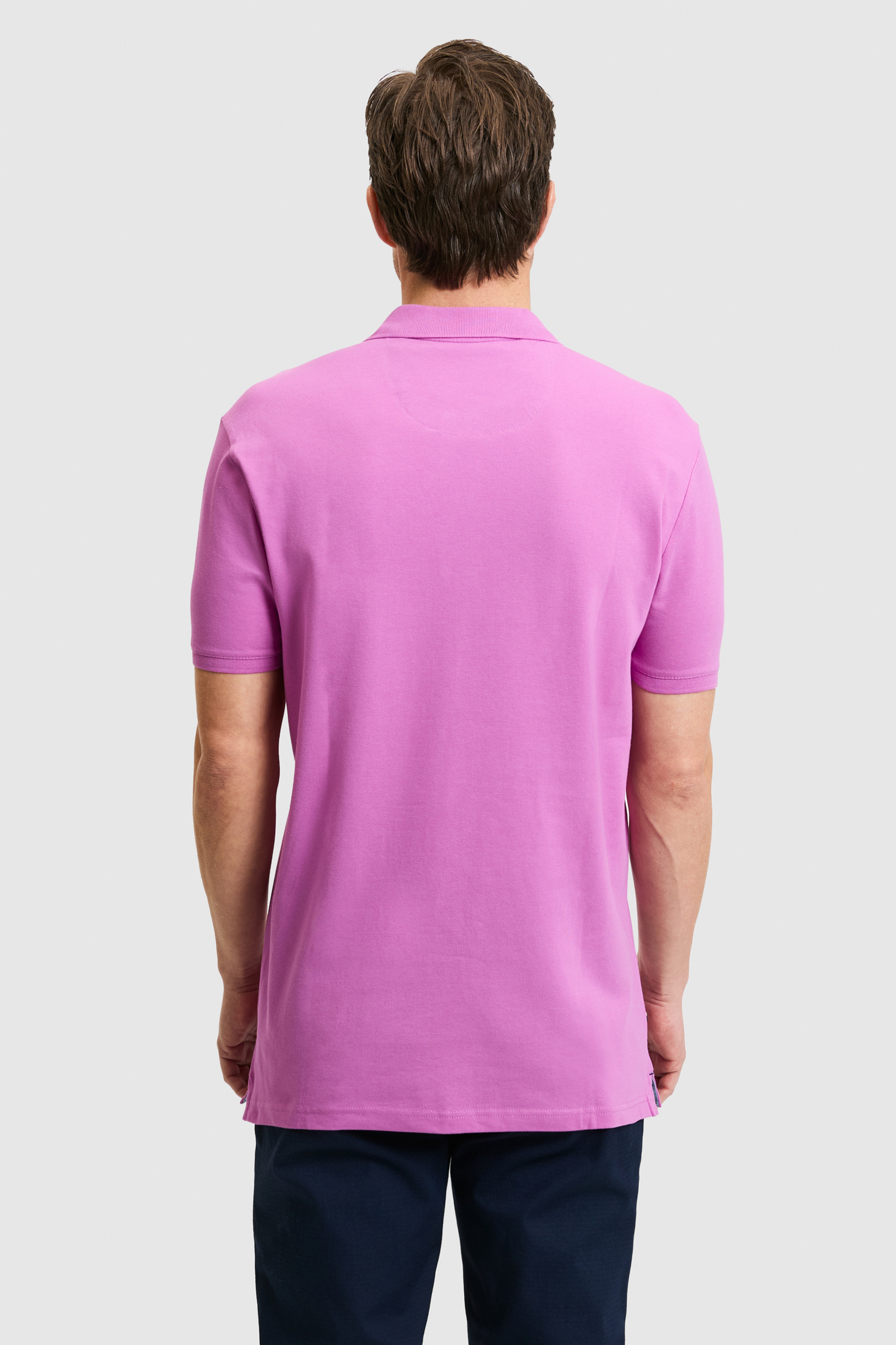 Erkek Menekşe Basic Polo Yaka Tişört - Image 5