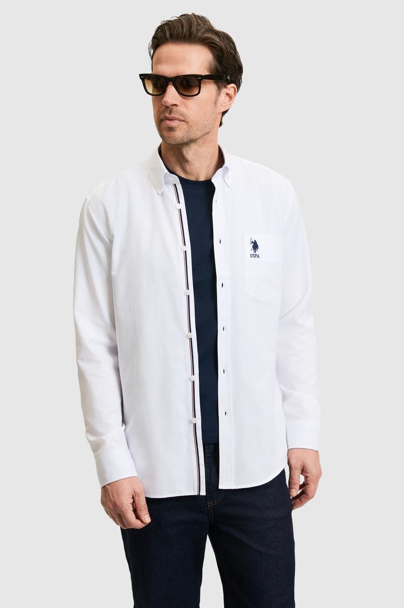 Erkek Beyaz Uzun Kollu Basic Gömlek