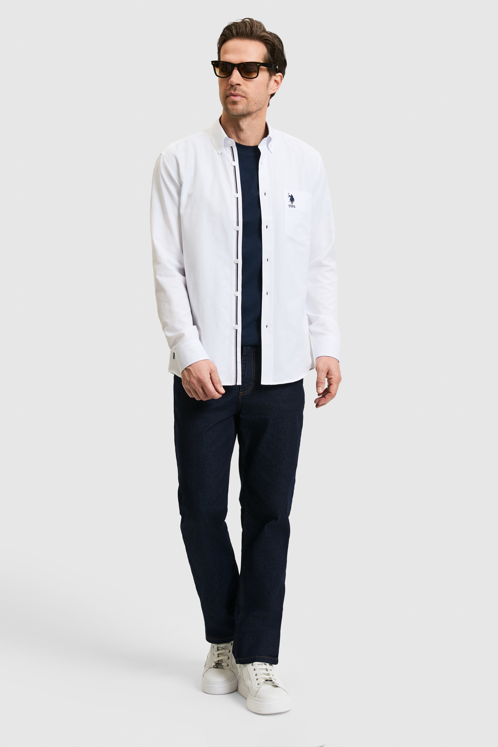 Erkek Beyaz Uzun Kollu Basic Gömlek - 50324722006