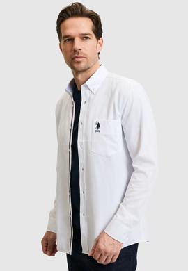 Erkek Beyaz Uzun Kollu Basic Gömlek - 50324722006