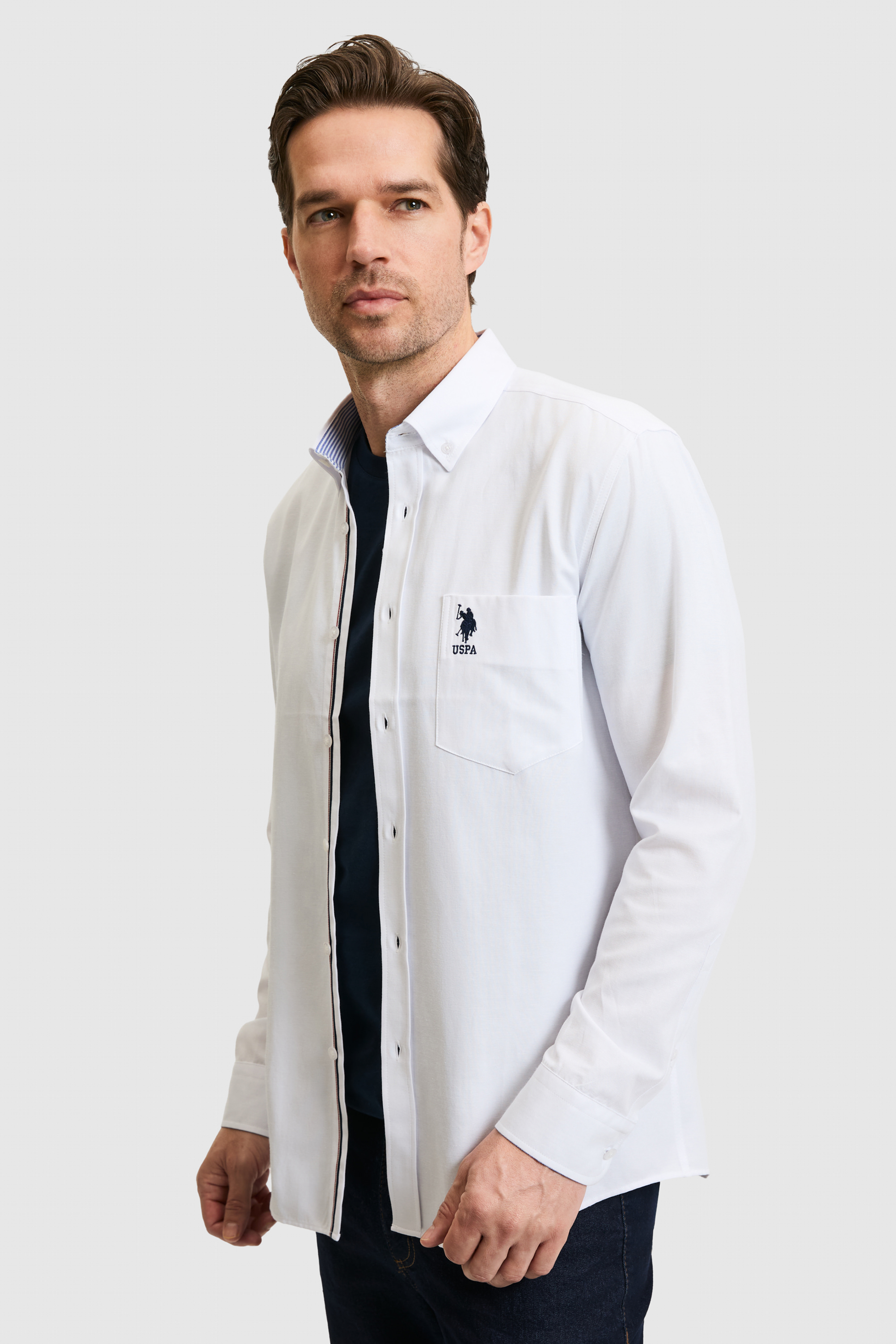 Erkek Beyaz Uzun Kollu Basic Gömlek - 50324722006