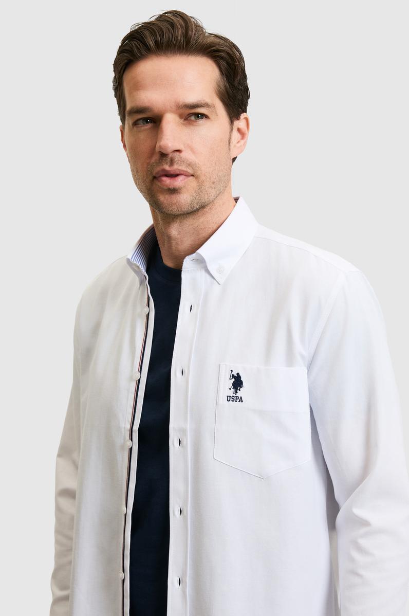 Erkek Beyaz Uzun Kollu Basic Gömlek