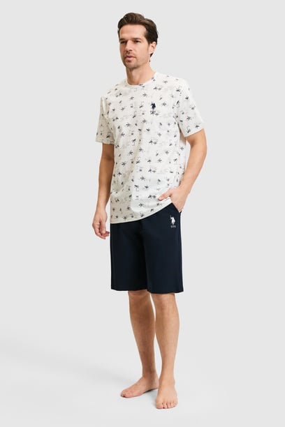 Erkek Beyaz Pijama Takımı