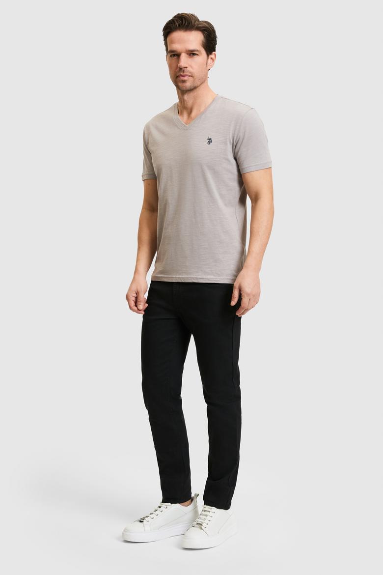 Erkek Koyu Gri Basic Tişört - 50279618049