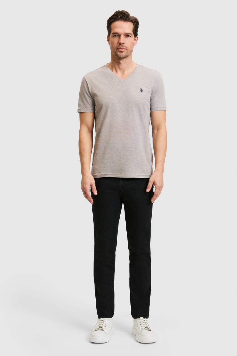 Erkek Koyu Gri Basic Tişört - 50279618049
