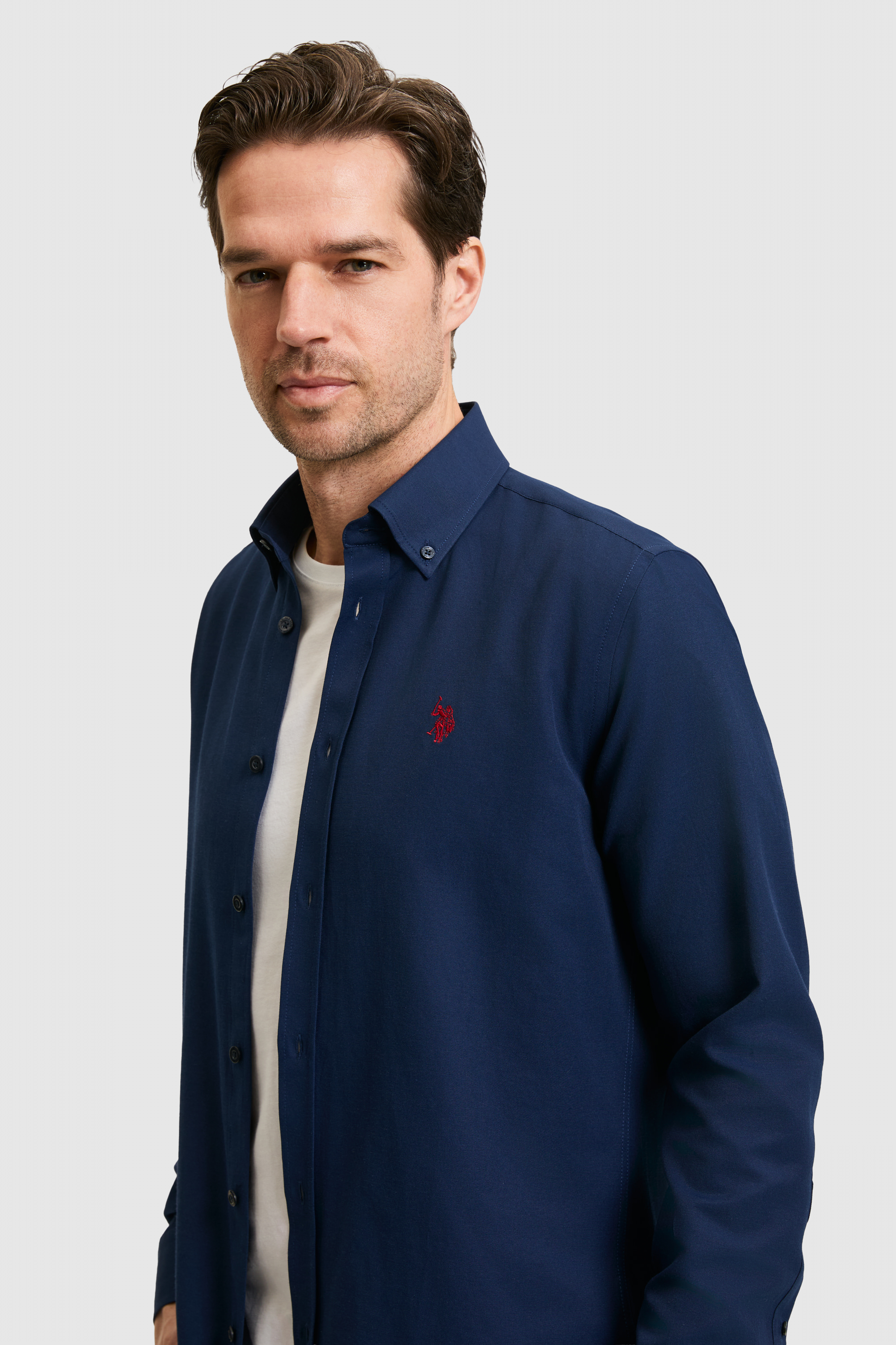 Erkek Lacivert Uzun Kollu Basic Gömlek - 50324708047