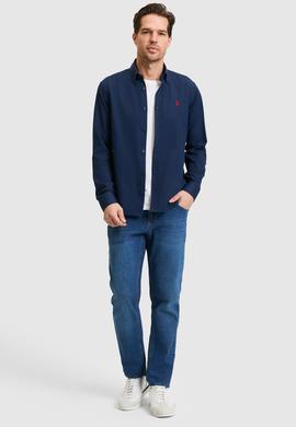 Erkek Lacivert Uzun Kollu Basic Gömlek - 50324708047