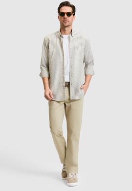 Erkek Açık Haki Uzun Kollu Gömlek - 50324781038
