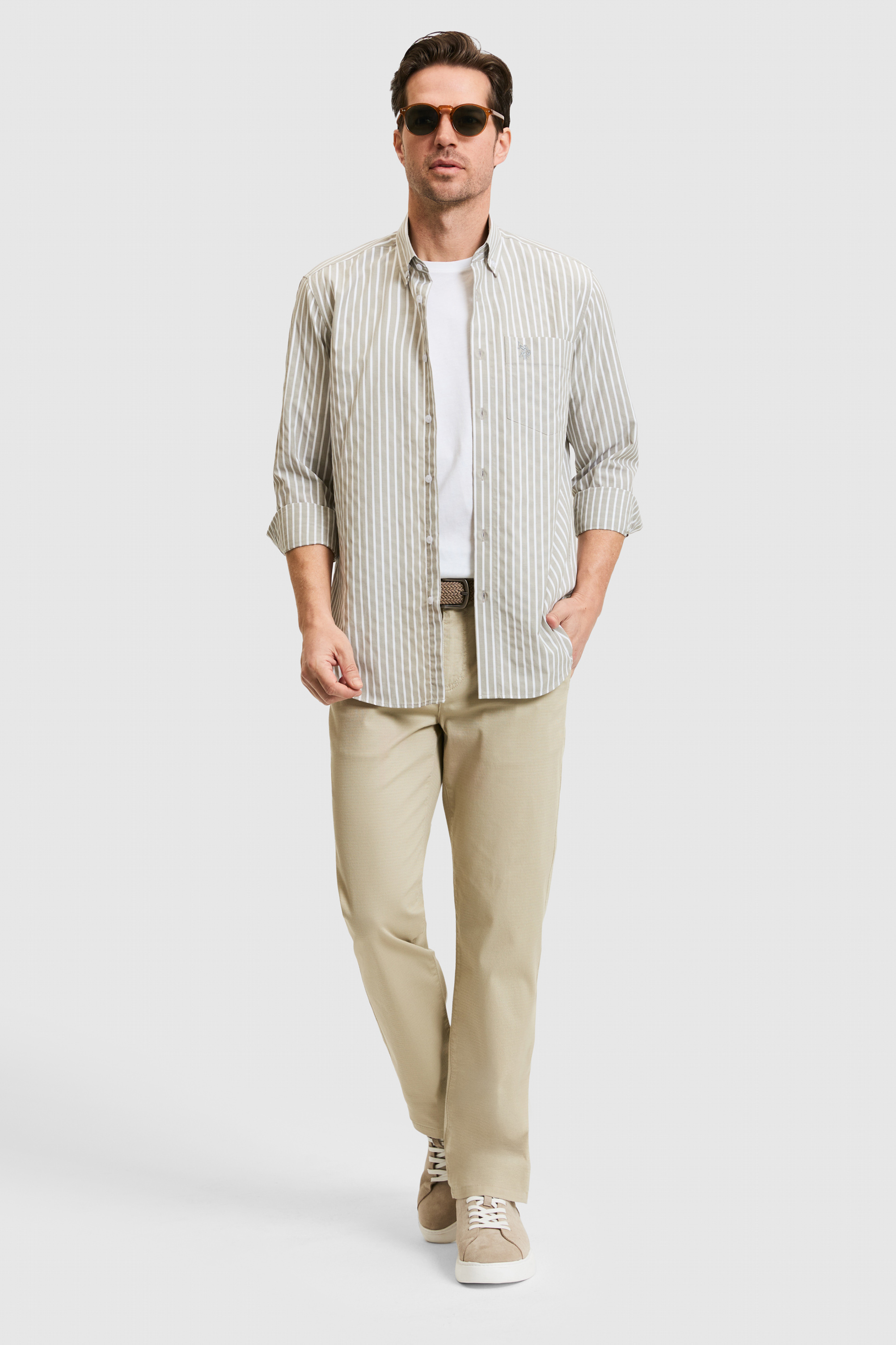 Erkek Açık Haki Uzun Kollu Gömlek - 50324781038