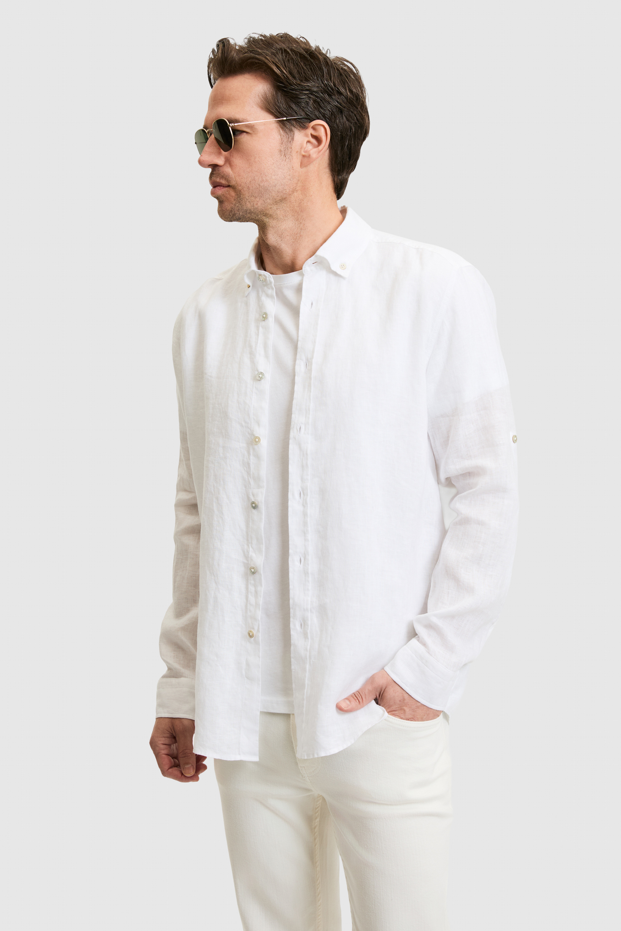 Erkek Beyaz Uzun Kollu Gömlek - 50319065019