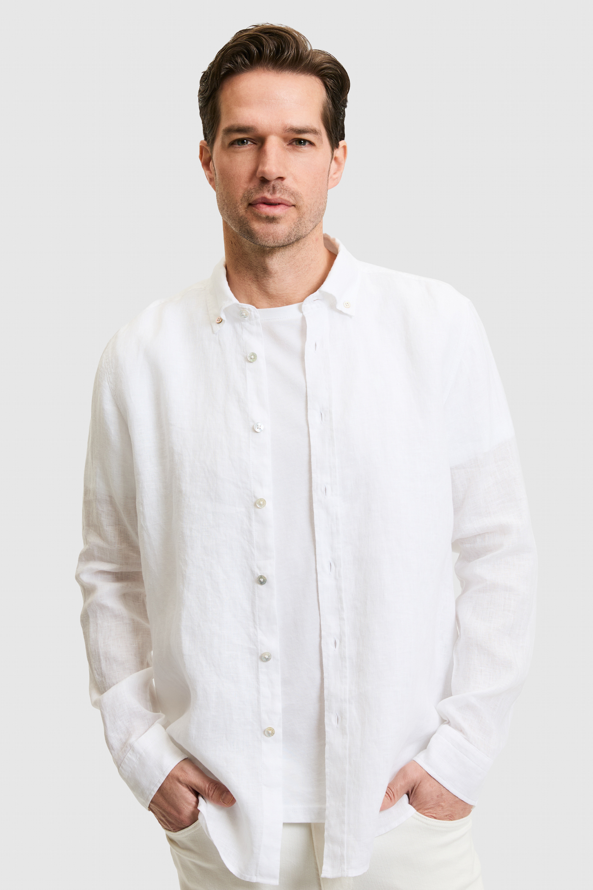 Erkek Beyaz Uzun Kollu Gömlek - 50319065019