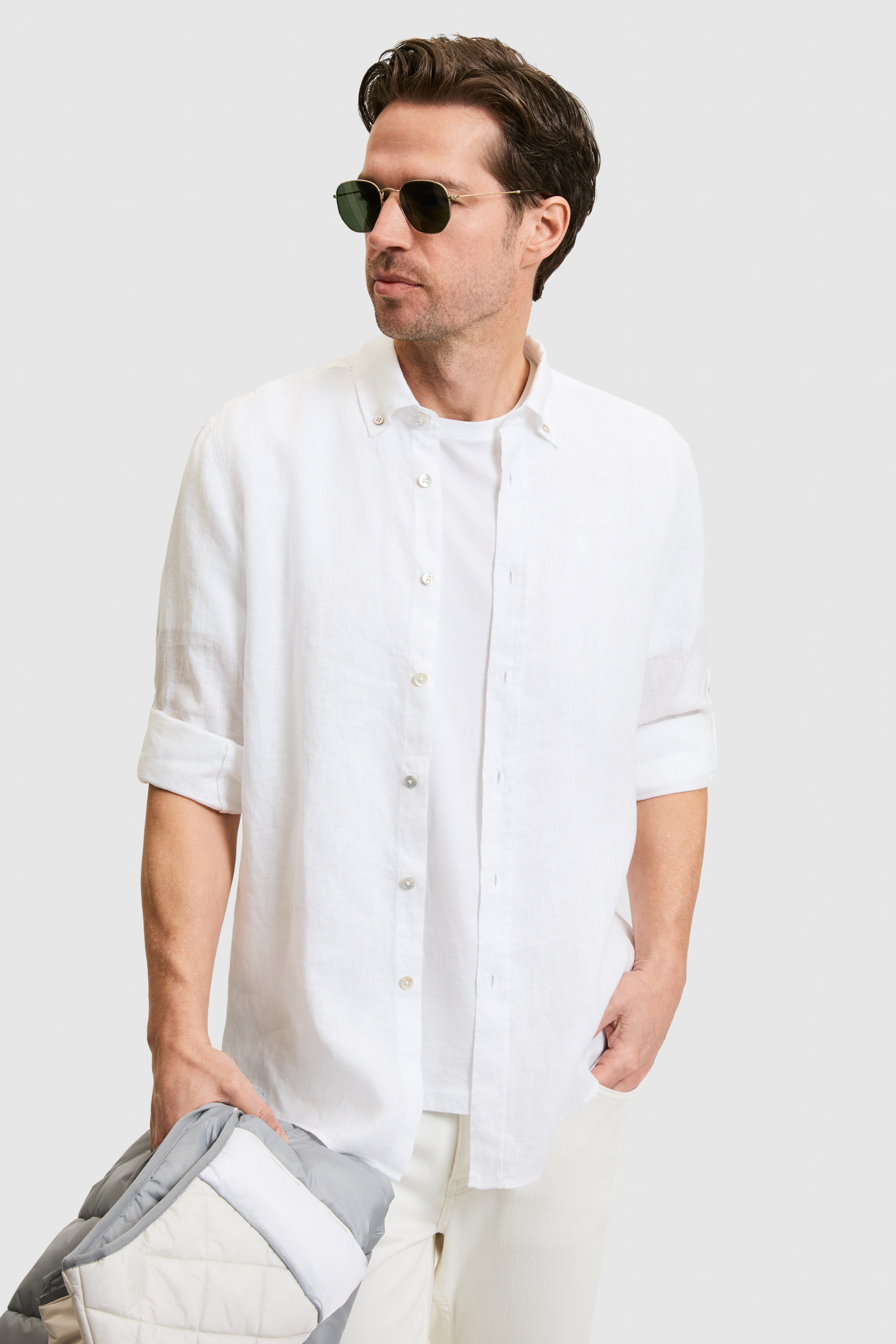 Erkek Beyaz Uzun Kollu Gömlek - 50319065019