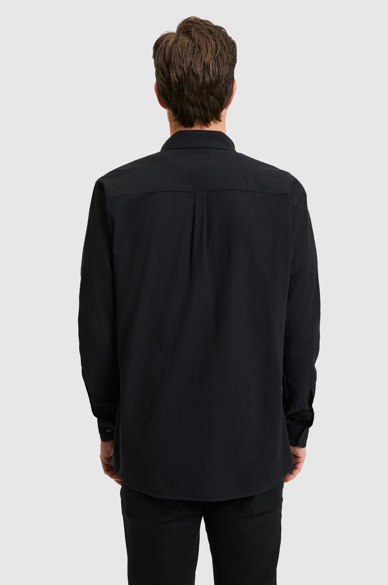 Erkek Siyah Uzun Kollu Basic Gömlek