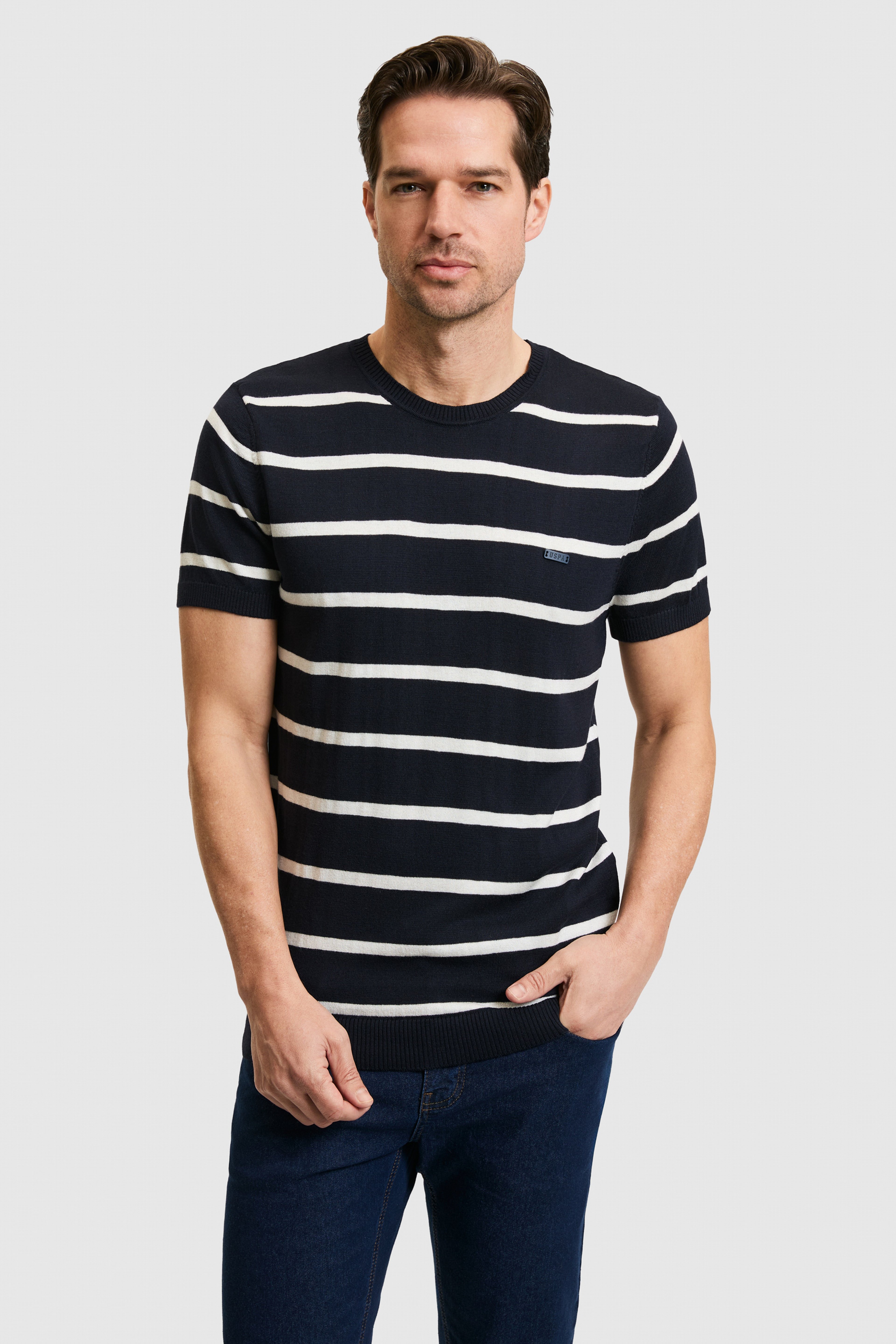 Erkek Regular Fit Bisiklet Yaka Lacivert Kazak - Image 1