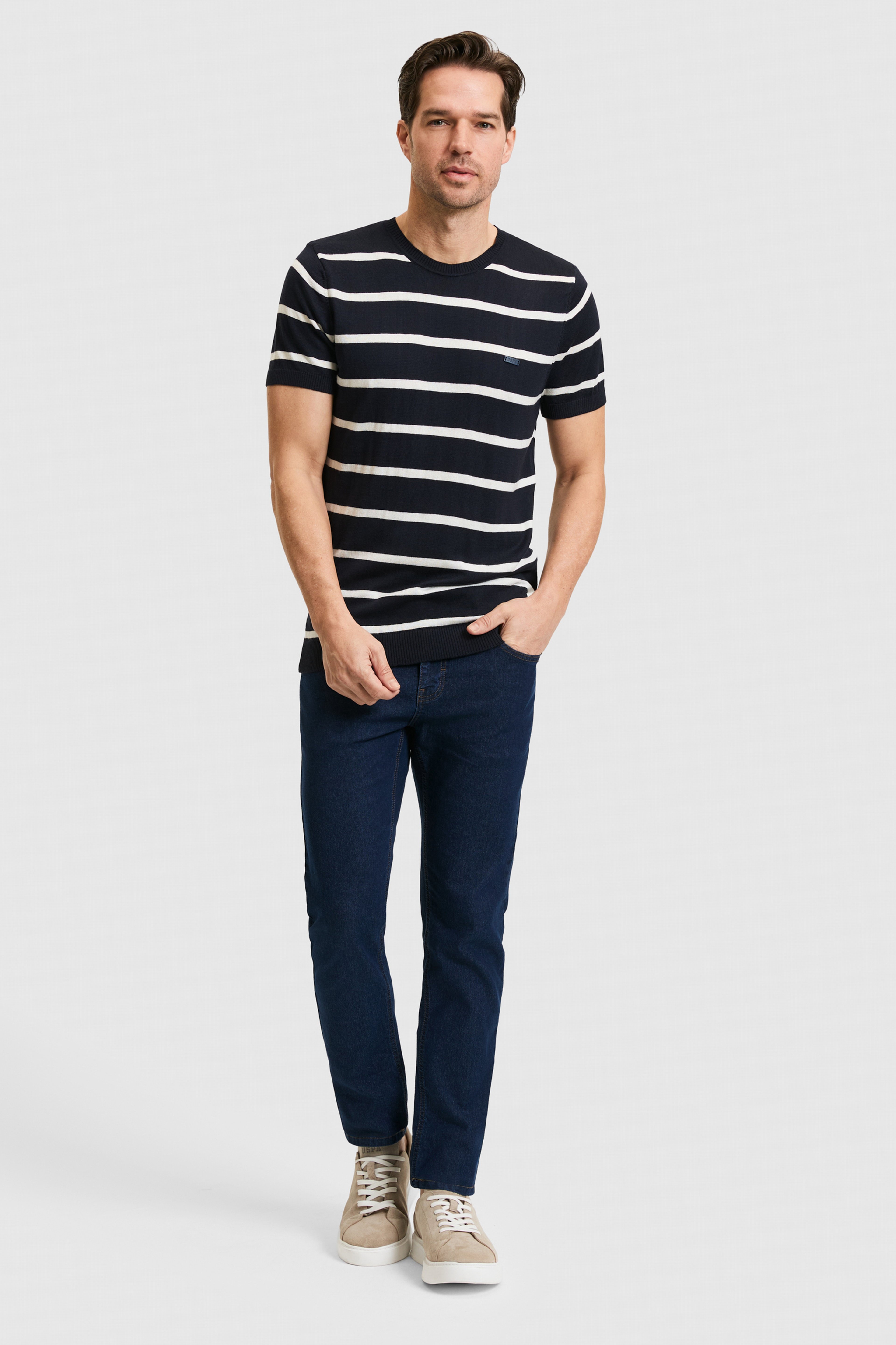 Erkek Regular Fit Bisiklet Yaka Lacivert Kazak - Image 5