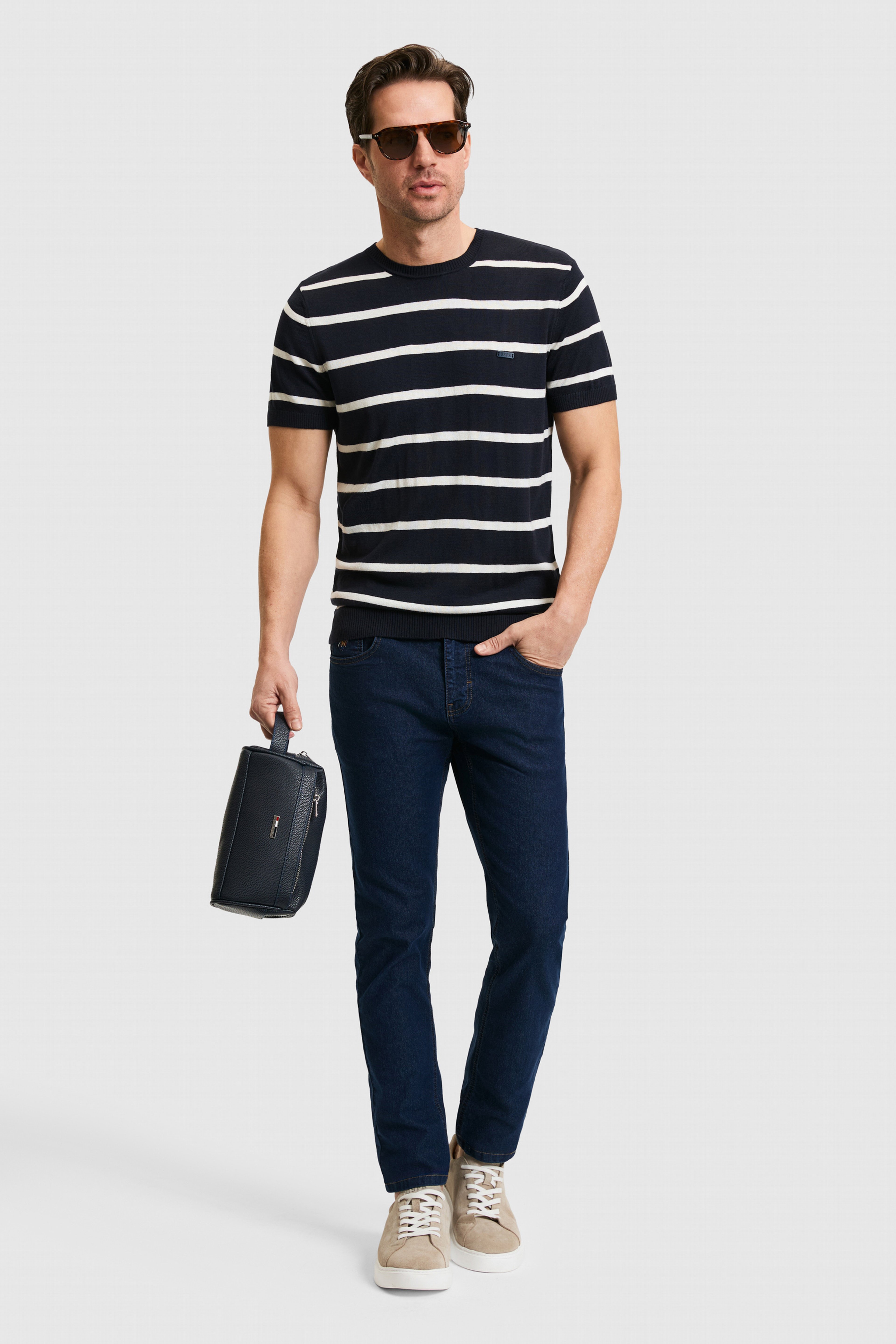 Erkek Regular Fit Bisiklet Yaka Lacivert Kazak - Image 4