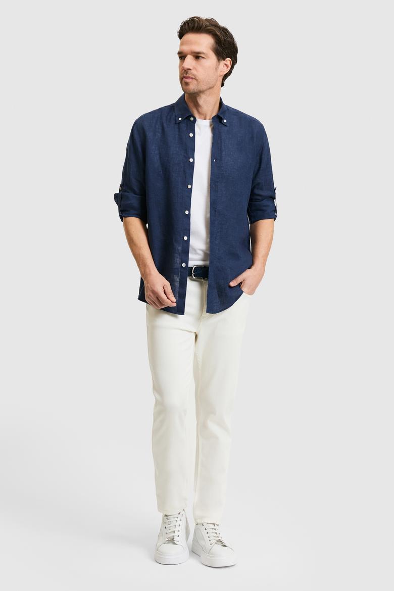Erkek Lacivert Uzun Kollu Gömlek - 50319065037