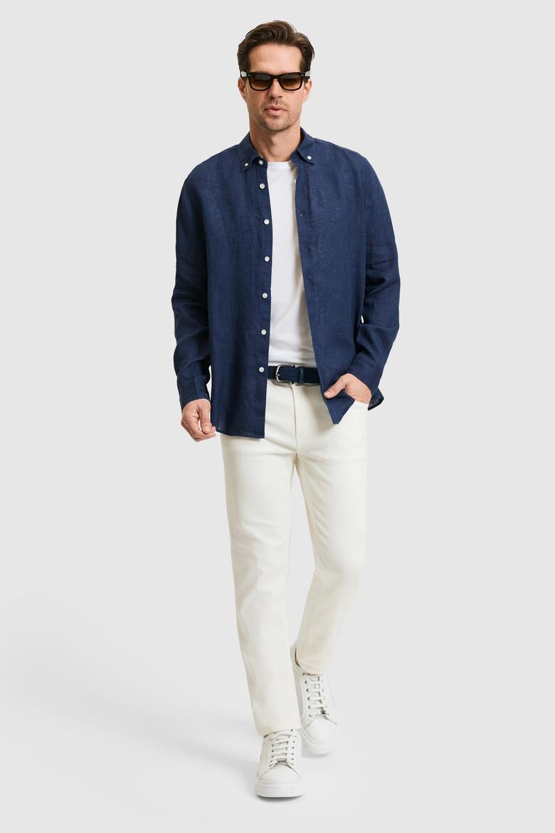 Erkek Lacivert Uzun Kollu Gömlek - 50319065037