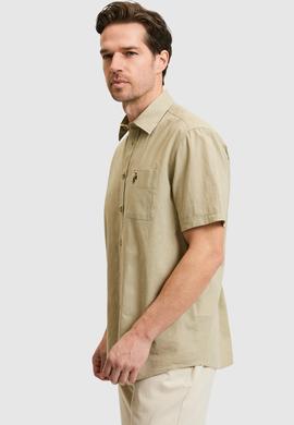 Erkek Açık Haki Kısa Kollu Gömlek - 50319023098