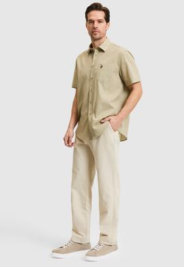Erkek Açık Haki Kısa Kollu Gömlek - 50319023098