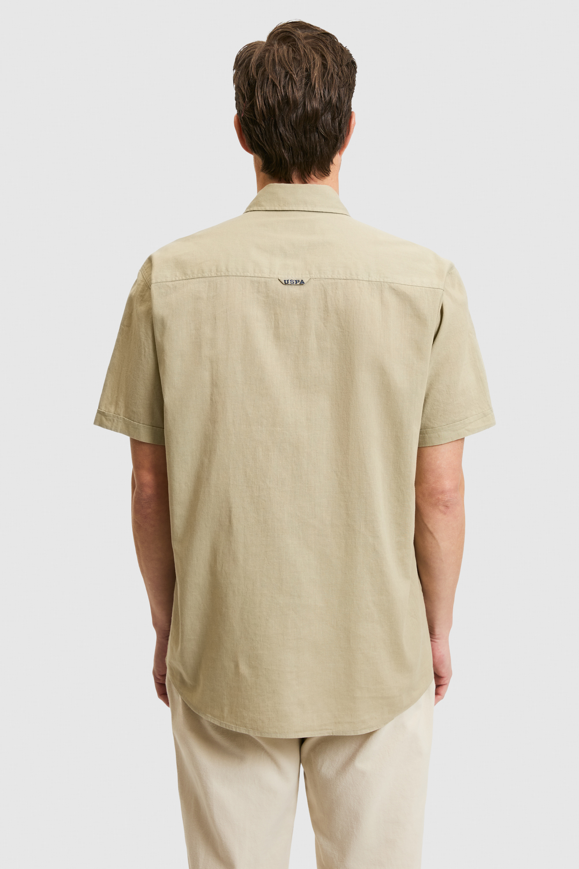 Erkek Açık Haki Kısa Kollu Gömlek - 50319023098